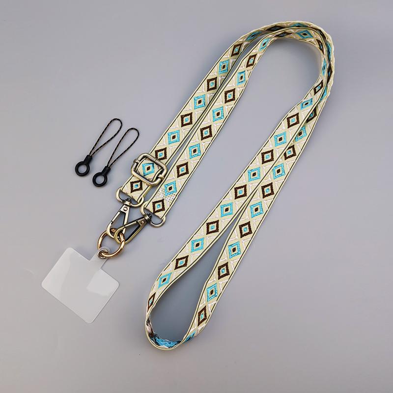 

Retro Crossbody Cell Phone Lanyard Neckband Adjustable Telescopic Mobile Phone Lanyards Anti-Loss Strap Universal Card Gasket