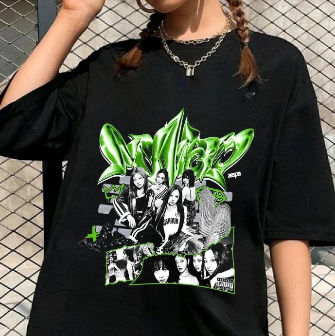 Aespa Kpop Shirt, Aespa My World Album Shirt, Aespa Spicy Shirt M