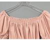 Korean Ruffled Off-Shoulder Puff Sleeve Lace Cropped Top