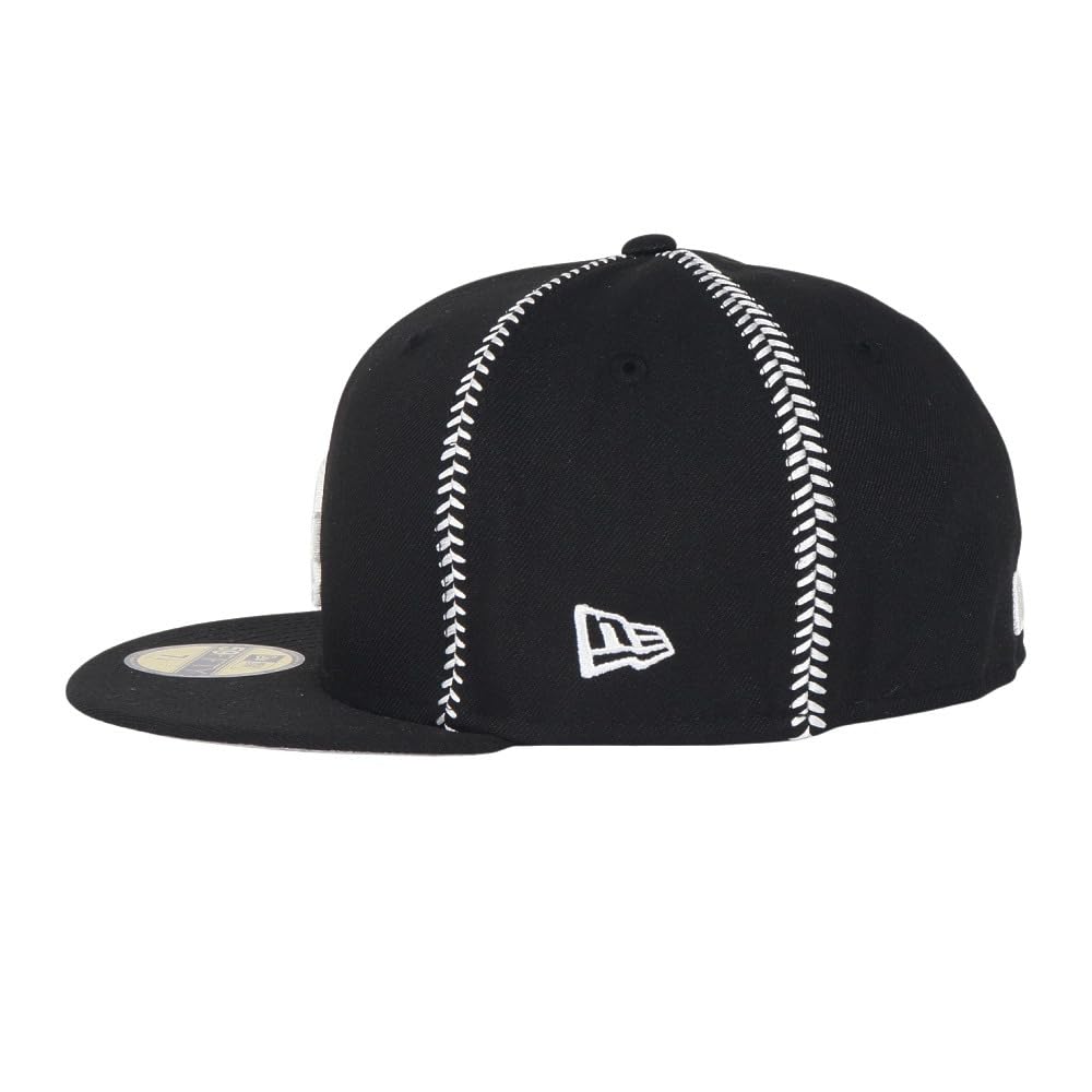 New Era 59FIFTY MLB Ball Stitch LA Size 7 5950 BALL STITCH WSSP LOSDOD NER36C5358 Cap, Black, 3/8, BLK, 14388873,