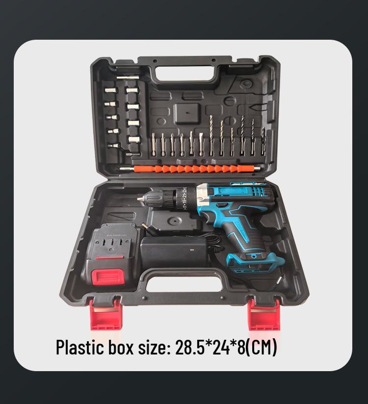 21V Dual-Speed High-Power Electric Drill with Three Functions and Lithium Battery
