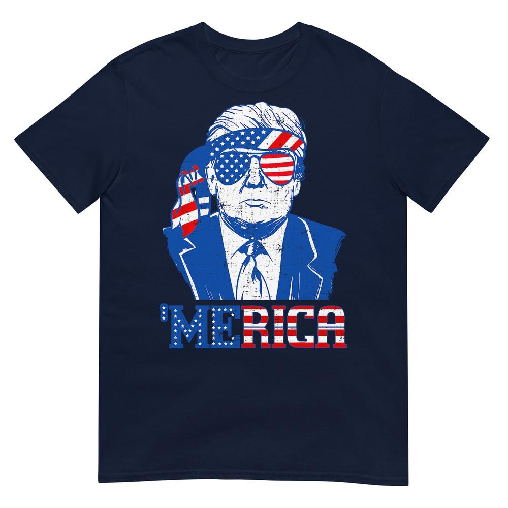 Donald Trump Shirt Merica Trump Sunglass Us Flag 4th Of July TShirt S