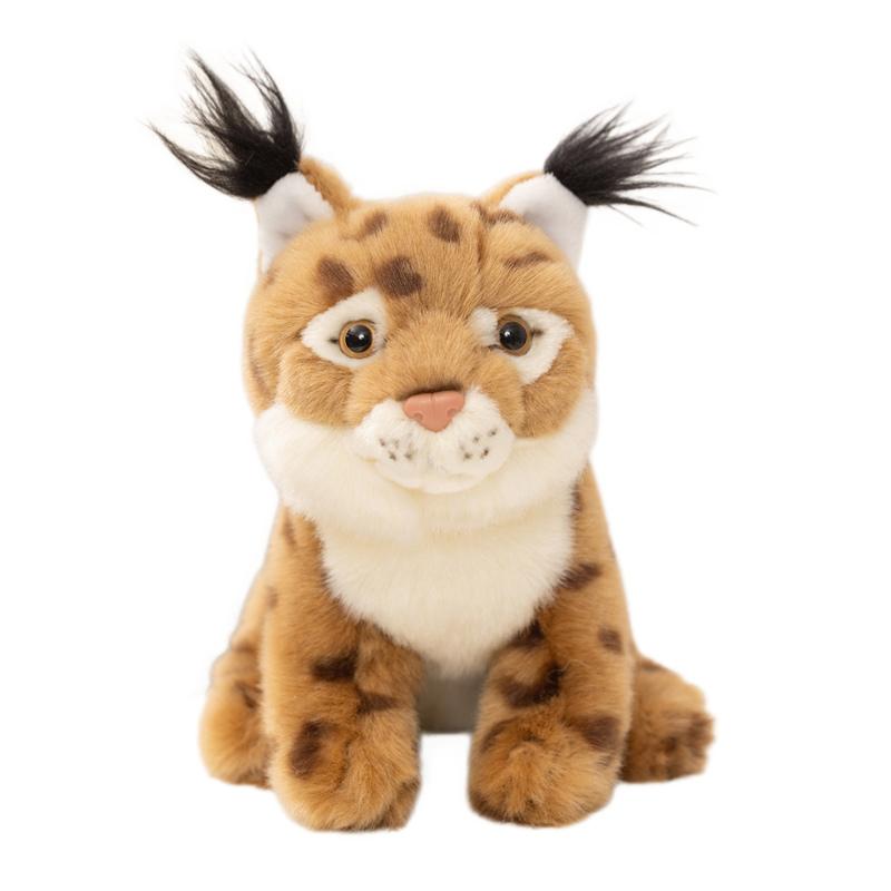 2030Cm Simulation Wild Animal Lynx Plush Toy Stuffed Sitting Spotted Brown Plushie Appeasing Gift