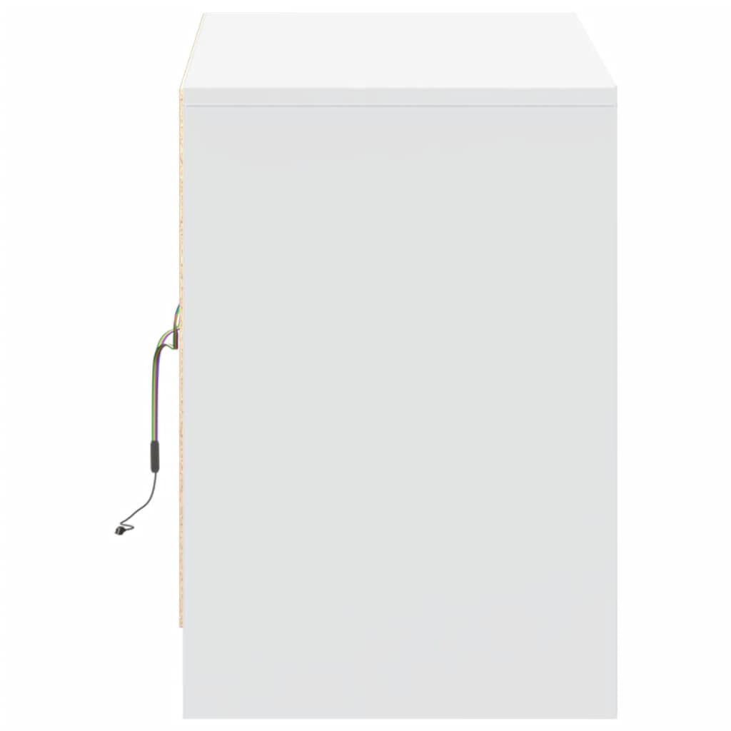 Vidaxl TV Cabinet with LED, White, 100X34X50 Cm, Wood-Based Material