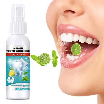 Oral Freshener Fresh Breath Teeth Instant Whitening Liquid Dry Mouth Spray Portable Care Spray 50ML