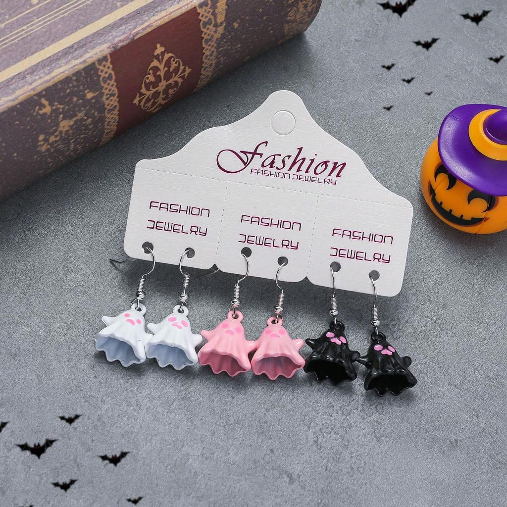1 Pair Ghost Cartoon Earrings, Cute Ghost Earrings For Halloween Party
