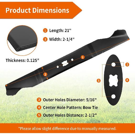 742-0741 High Lift Blade for 21" Deck, 742-04276 Mower Blade Compatible with MTD, Cub Cad et, Troy-Bilt Tuff-Cut 220