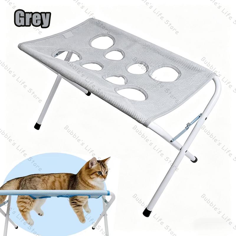 Pet Grooming Rack Pet Bath Stand Mesh Bathing Station Foldable Metal Structure With Surface & Strap For Pet Washing Maintenance
