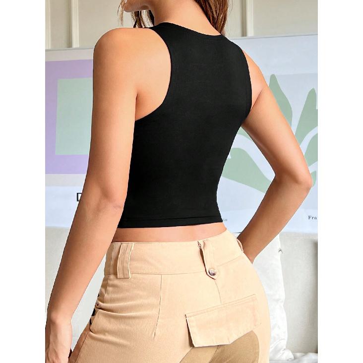 T-shirt sans manches à bretelles pour femme, haut polyvalent, coupe slim, décontracté et sexy