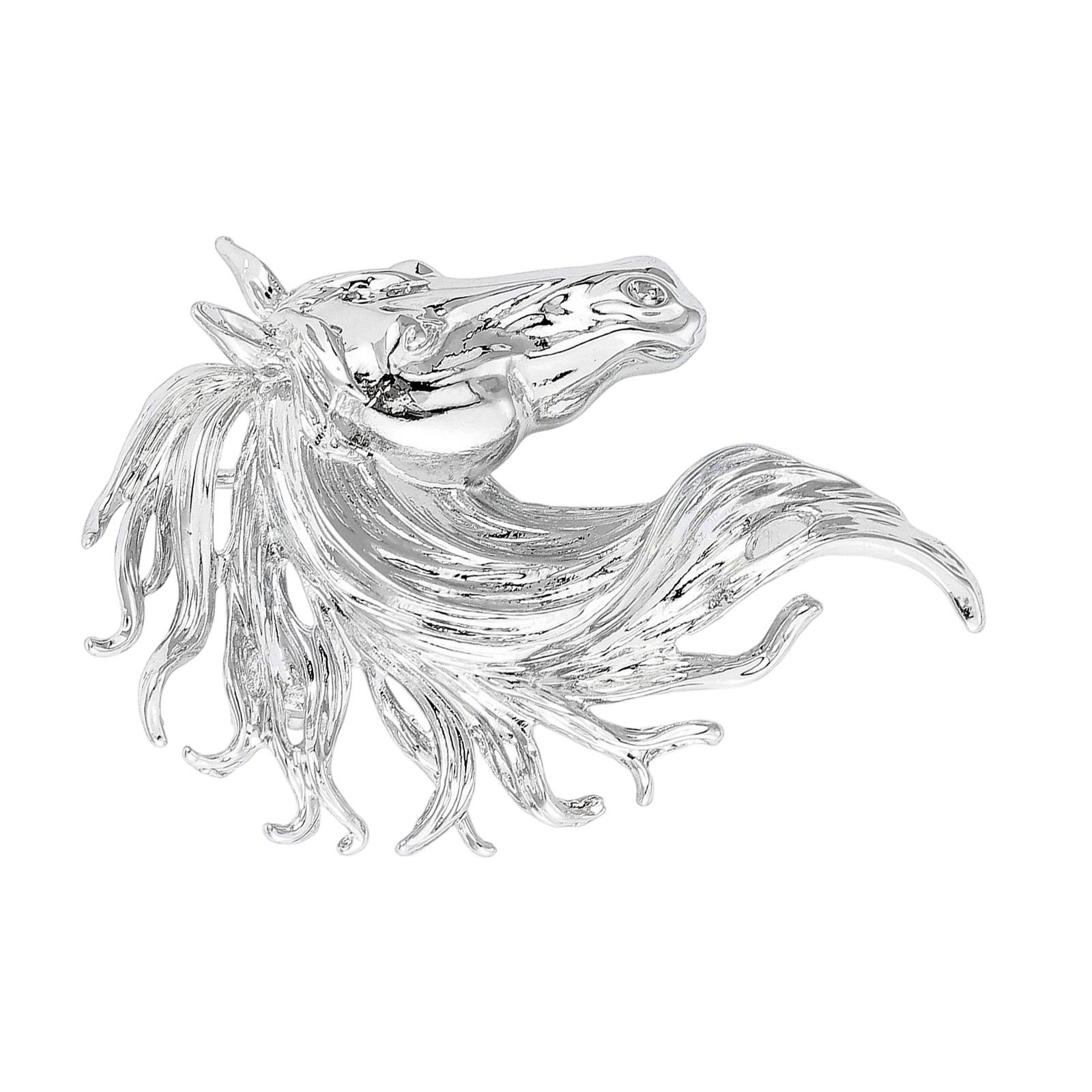 Artistic Horse Head Brooch Handcraft Detail Alloy Construction for Gift Fashion Enthusiasts