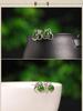 **Green Jade Flower Stud Earrings for Women - 925 Sterling Silver with Certificate**