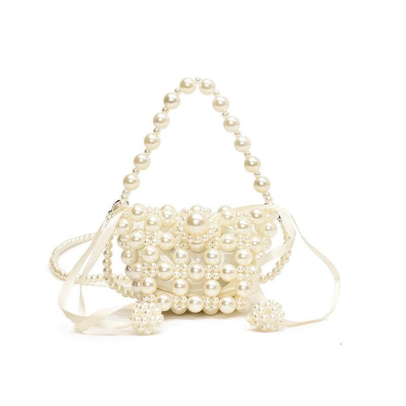 Sweet Pearl Princess Handbag - Boys' and Girls' Single Shoulder Bag with Chain Strap - Children's Bag