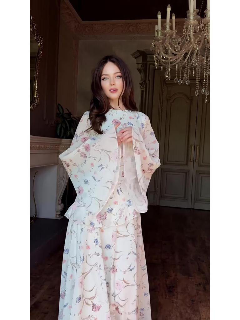 Elegant Spring Floral Long Sleeve Dress (2025)