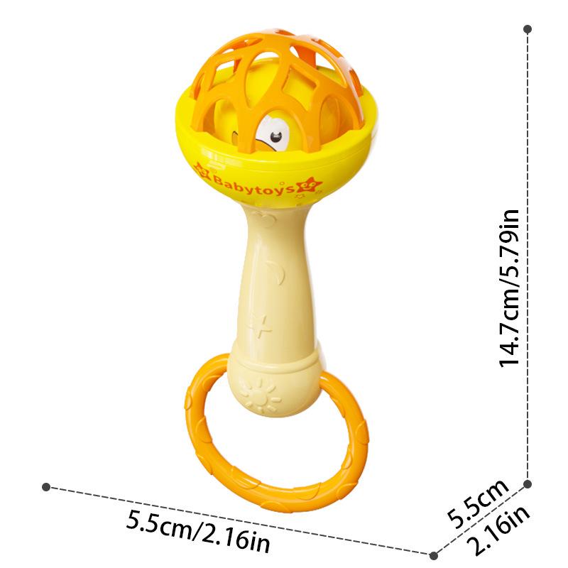 Soft Rubber Teething Rattle & Grasping Ball for Babies 0-12 Months