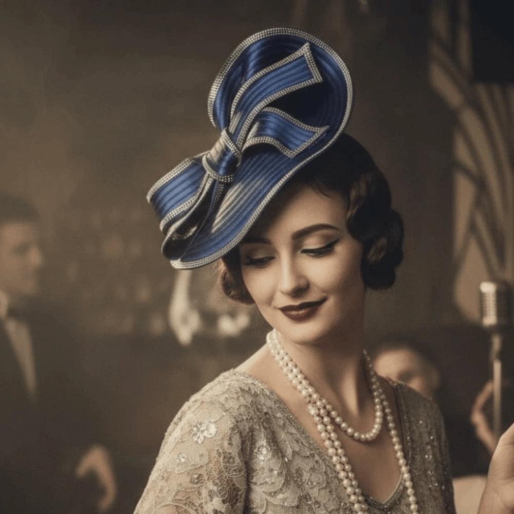 Elegancka Opaska do Włosów z Kokardką i Cyrkoniami Wykwintna Opaska Maskaradna na Scenę