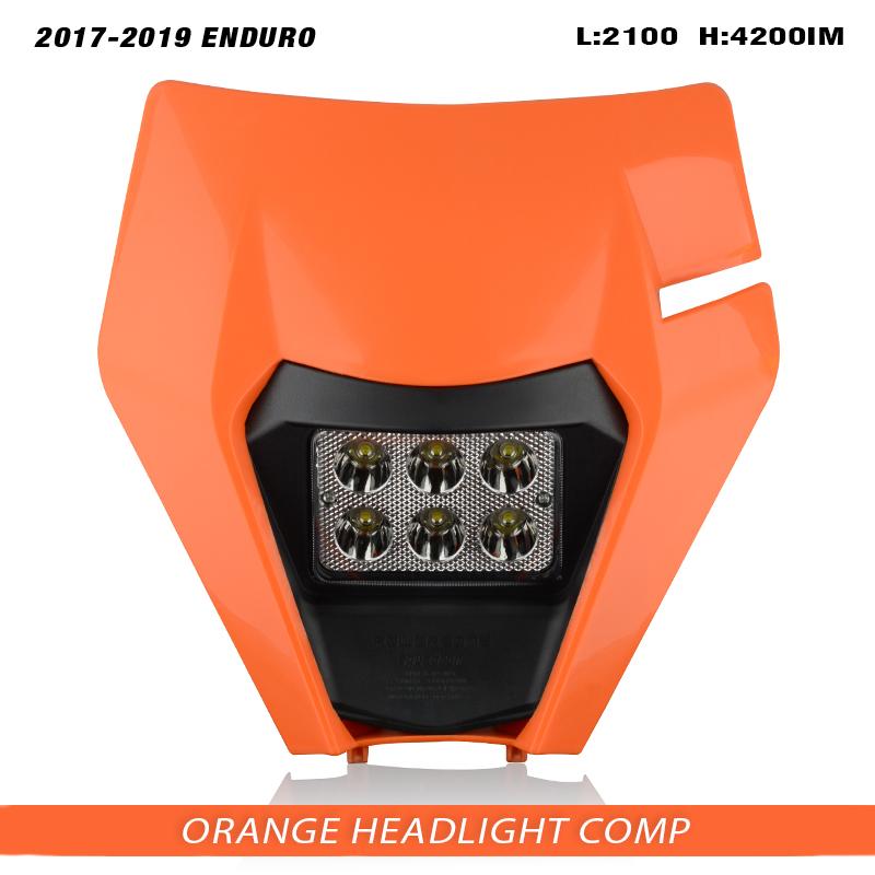 Powerzone Motorcycle LED Headlight For KTM EXC SXF XCW MX 2014-2023 Head Light Supermoto Fairing Dirt Bike Enduro Motocross