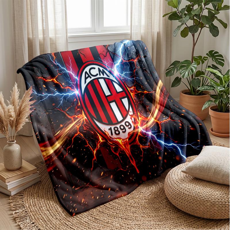 AC Milan Theme blanket Soft Flannel Blanket Plush Throw Blanket Cozy Sofa Bed Blanket for Home Decor