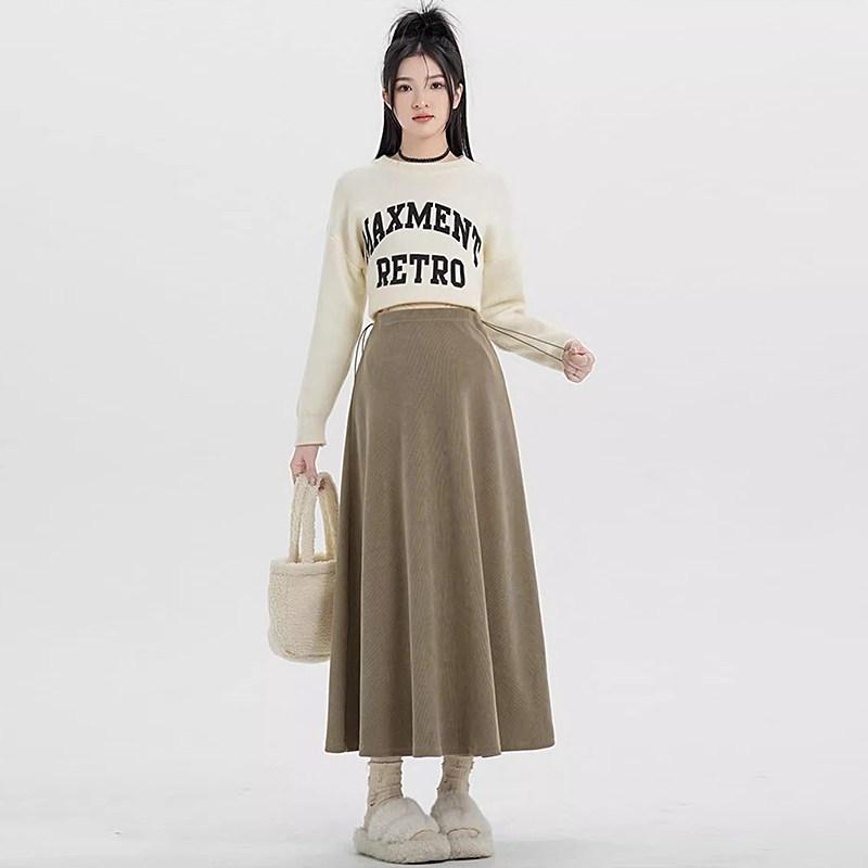 

Maternity A-line Pleated Skirt - Spring/Autumn Style 2026 Large: Fits 110-135 lbs хакі