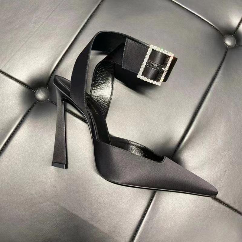 Sexy Diamond Accessories Temperament Dinner Fine Super High Heel Pumps 2024 New Fashion Pointed Elegant Women's Shoes Summer