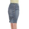 Women Fashion Denim Skirt Summer Button Design Split Front Skirts