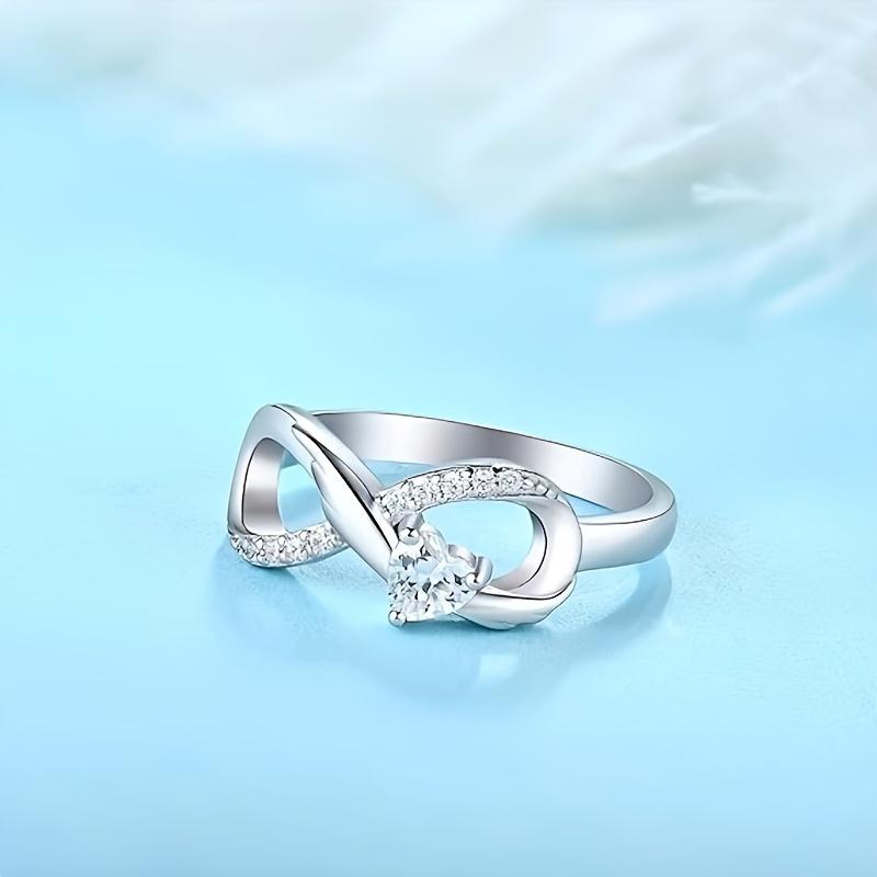 S925 Sterling Silver Infinite Heart-shaped Zircon Rings for Women Forever Love Ring Fine Jewelry Gift
