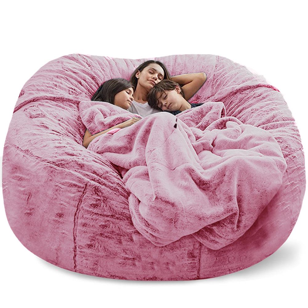 Plush Faux Fur Bean Bag Sofa - Available in 5FT, 6FT, and 7FT Sizes
