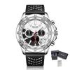 MEGIR Sports Watches for Men Luxury Quartz Clock Chronograph Leather Fashion Casual Wristwatch Military Watch Reloj Hombre 2103