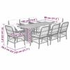 VidaXL 9-Piece Garden Dining Set with Cushions, Patio Table and Chairs, Patio Furniture, Outdoor Furniture, 3212073