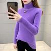 Cashmere Sweater Pullover Women Autumn and Winter Half High Collar Solid Casual Long Sleeve Knitting Bottoming Sweater Top