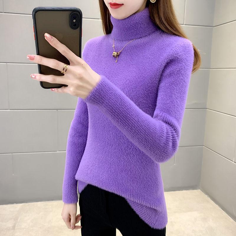 Cashmere Sweater Pullover Women Autumn and Winter Half High Collar Solid Casual Long Sleeve Knitting Bottoming Sweater Top