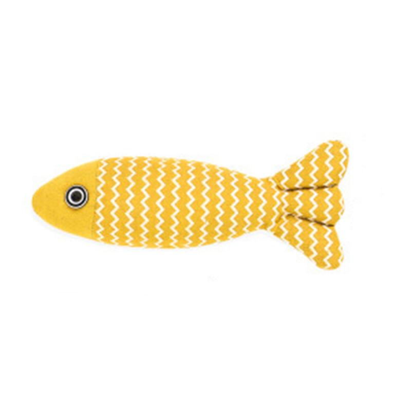 Red Plush Fish Cat Toy with Catnip, Interactive Stuffed Kitten Chew Toy, Durable Teeth Cleaning Pet Toy for Indoor Cats