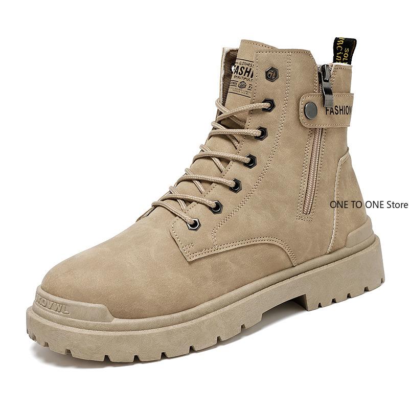 Fashion New Men Boots Trend Motorcycle Boots for Men Casua Ankle Boots Work Wear Shoes Men Personalized British Boot Bota Masculina