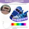 Children Roller Skating Shoes Anti-collision Durable Walking Shoes LED Lights USB Charging Four-wheel Skate Shoes for Kids