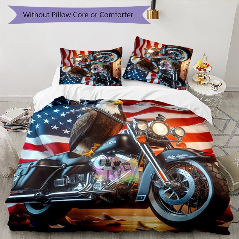 Eagle 3pcs Bedding Set Duvet Cover Closure Includes 1 Duvet Cover & 2 Pillowcases for All Seasons Bedroom Home Dorm Decor