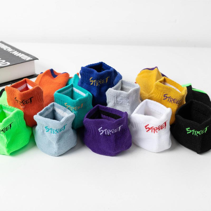 5 Pairs Men's Ankle Socks No Show Socks Mesh Breathable Street Fashion Sport Deodorant Invisible Travel Running Socks