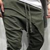 Men Harem Pants Solid Color Ankle Tied Streetwear Hip Hop Double Layer Running Baggy Pants for Jogging