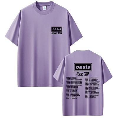 O-Oasis Live 25 Tour T Shirt Men Women Gothic Vintage Overd Tshirt Men's High Quality Short Sleeve T-shirts#Color(5)