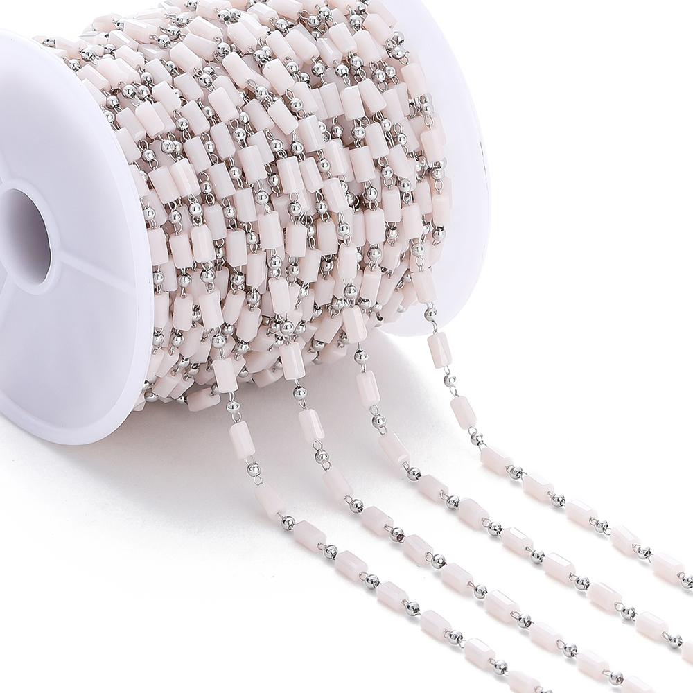 1Meter Bohemian Necklace Chain Cuboid Cube Beads Chains for DIY Necklace Bracelets Jewelry Making Accessories Handmade Chain