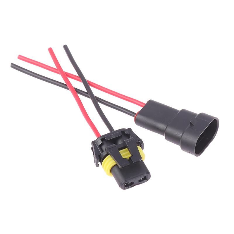 1/2Pcs 9005 Single Slot With Wire 10Cm Bulb Socket Headlight Fog Lamp Male Plug Adapter Waterproof Automotive Connector