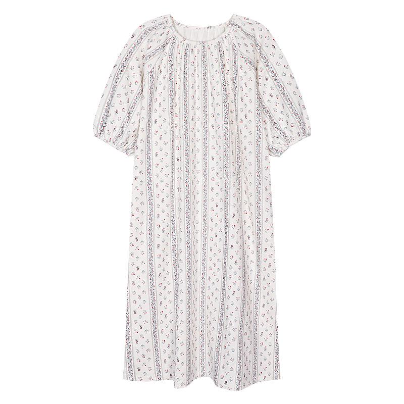 Cooling Modal Cotton Summer Nightgown: Women's Loose Short Sleeve Sleep Dress