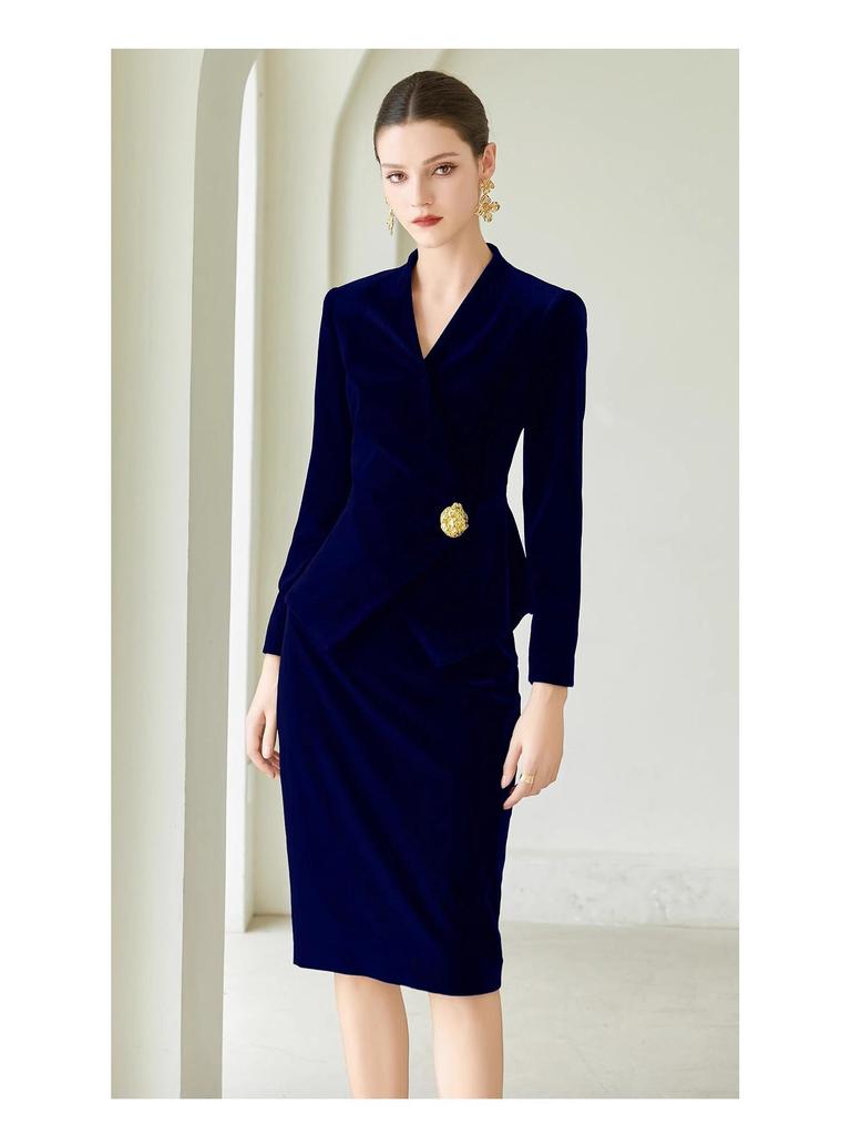 Velvet Goddess Professional Women's Slimming Skirt Suit