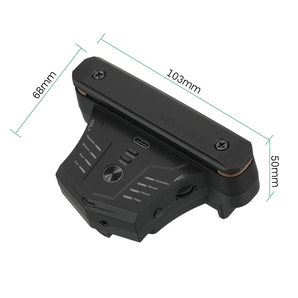 DOUBLE G0 Pro Guitar Preamplifier BT Preamp Pickup Acoustic Chorus Delay Reverb Effects Soundhole Pickup with Receiver Built-in Rechargeable Battery