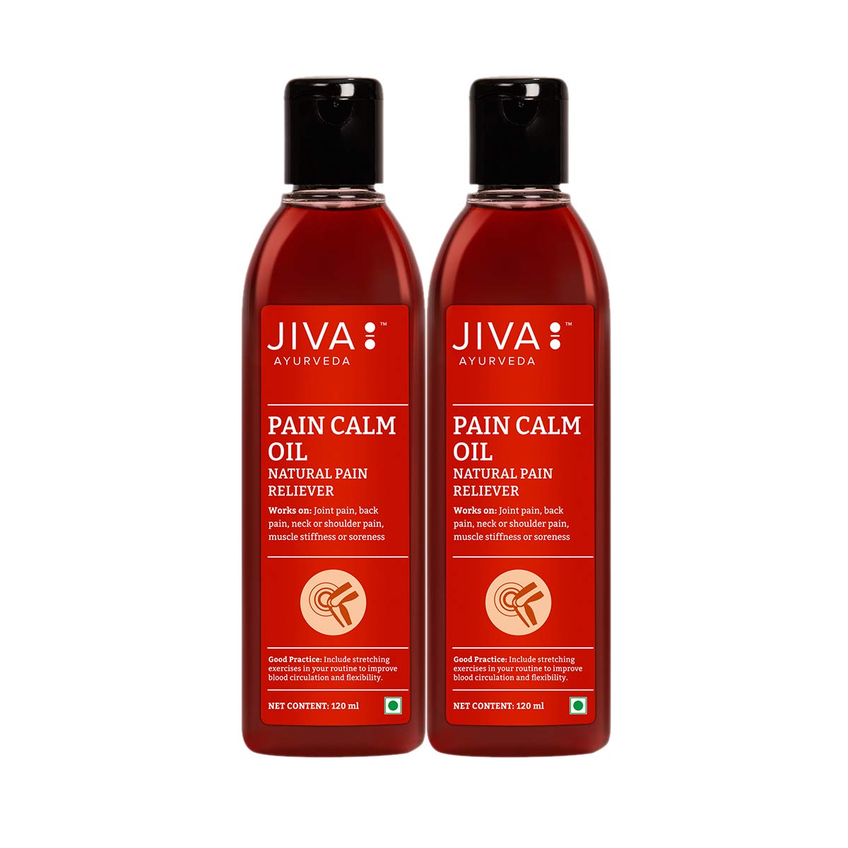 

Jiva Pain Calm Oil 120 ml Pack of 2 | Natural Ayurvedic Blend for Joint, Muscle & Shoulder Pain Relief
