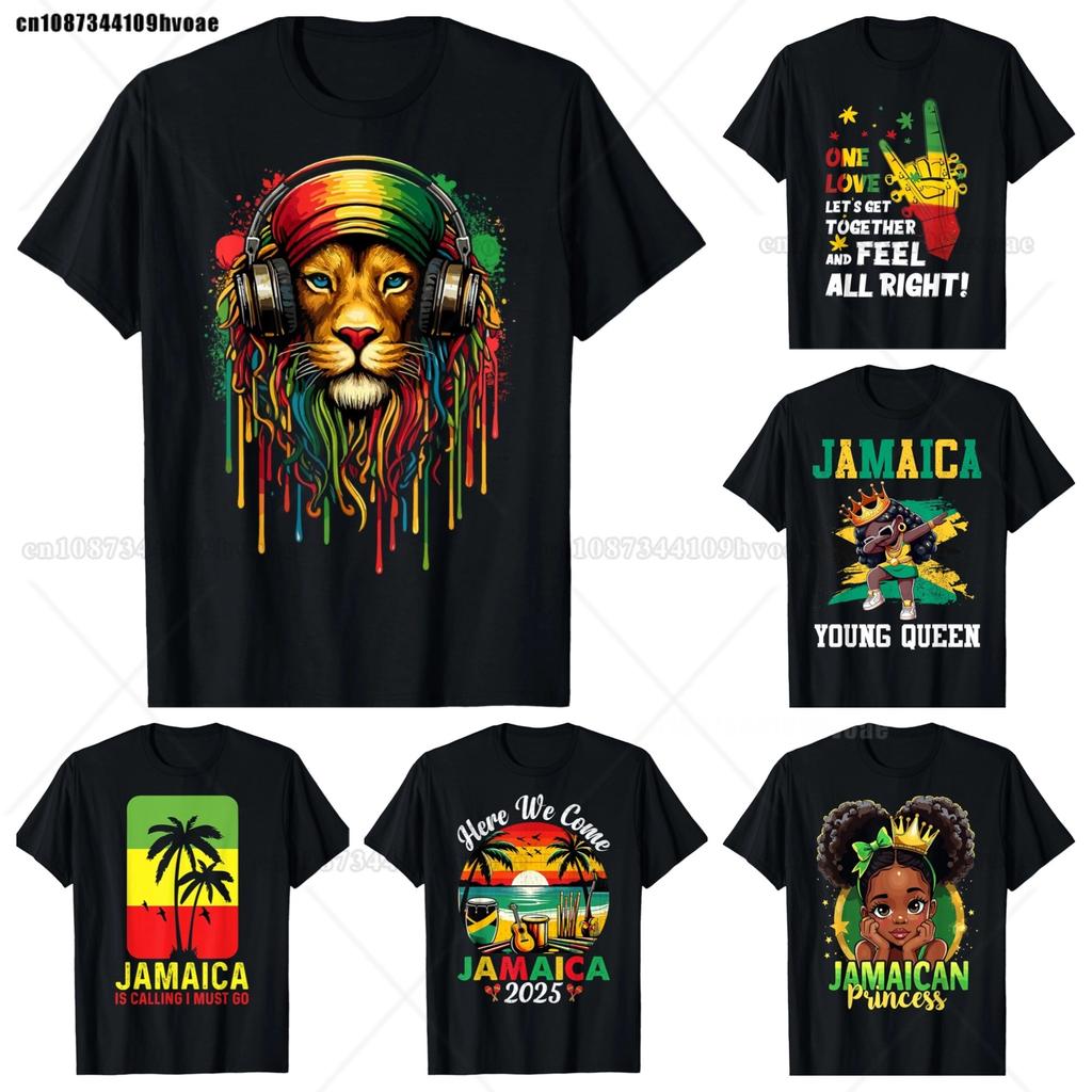Rasta Reggae One Love Jamaica Retro Vintage Sport Jamaican Flag T Shirts Graphic Cotton Streetwear Short Sleeve Birthday Gifts