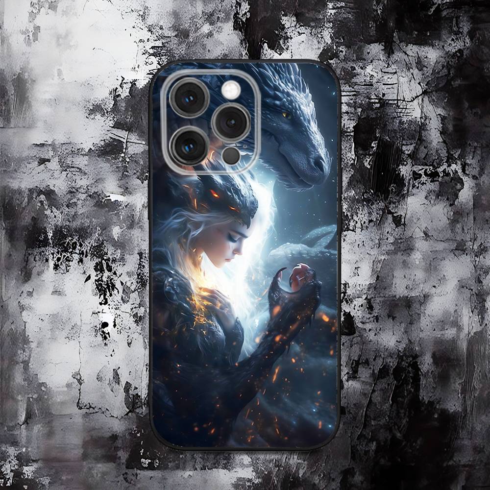 Dragon Mother Cool D-Daenerys Phone Case For iPhone 16,15,14,13,12,11,Pro,Max,Plus,X,XS,SE,E,Mini,Soft Silicone Black Case