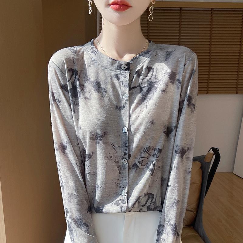 

Женская летняя рубашка из шелка тутового шелкопряда, 50% шелка, 50% полиэстера, дышащая, легкая, с короткими рукавами, для поездок на работу, повседневная мода L темно-серого