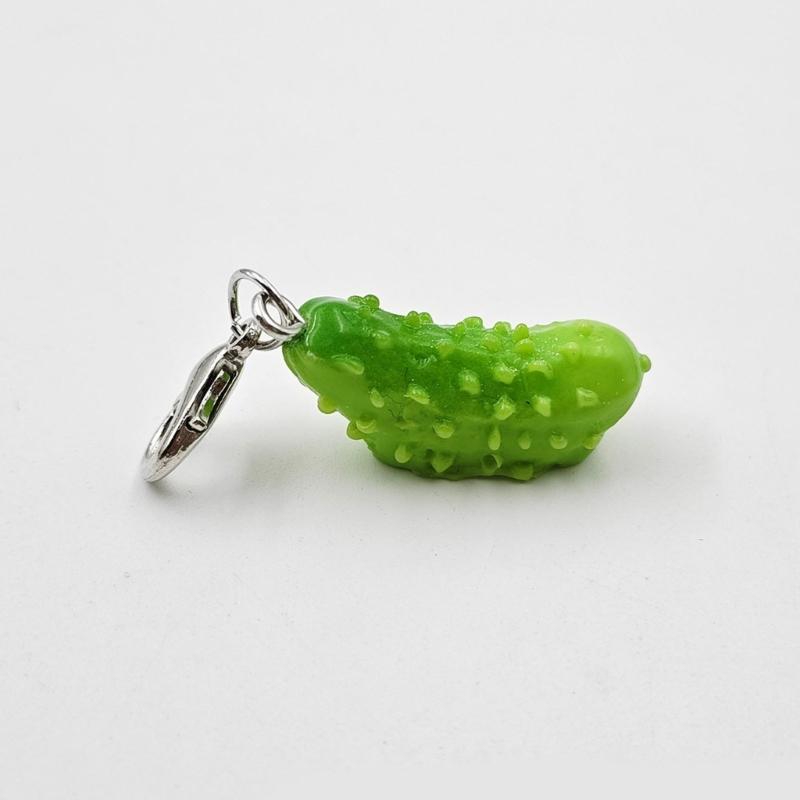 10 Pieces Fun and Lovely Cucumber Charm Keyring Portable Key Holder Accessory for Decorating Purses and Car Keys