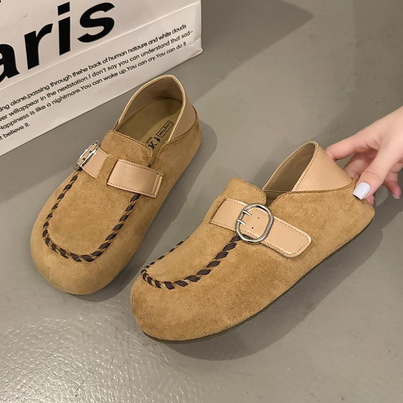 

Мода Женские Балетки Платформа Лоферы Обувь Мода 2025 Зимняя Замшевая Обувь Классическая Пряжка Кроссовки Новые Тренды Повседневные Zapatillas Mujer 40 хаки