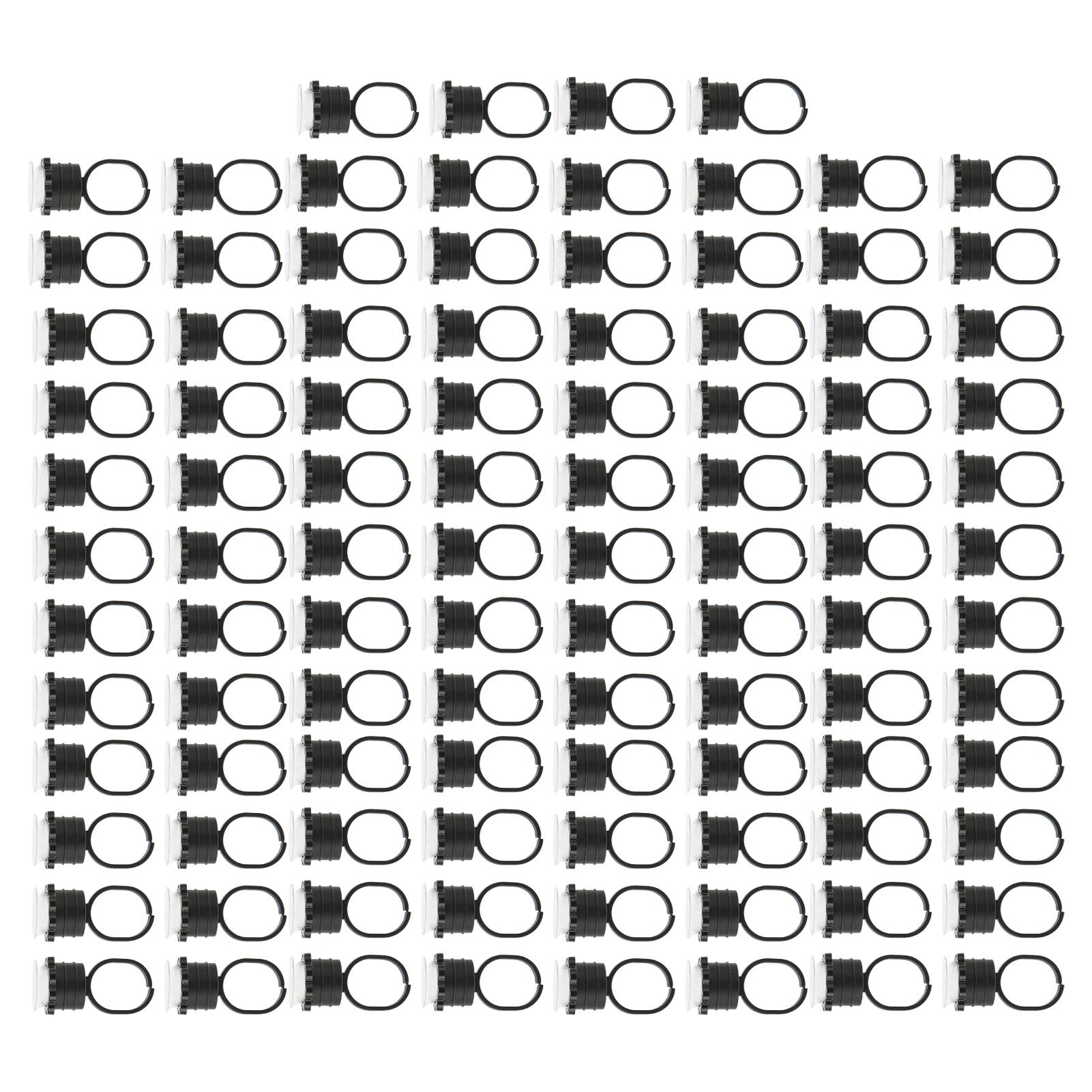 100 шт. Кольца для клея Регулируемый размер Быстрая окраска Кольца для клея для тинта бровей с утолщенной губкой Чашки-кольца для тату для татуировки