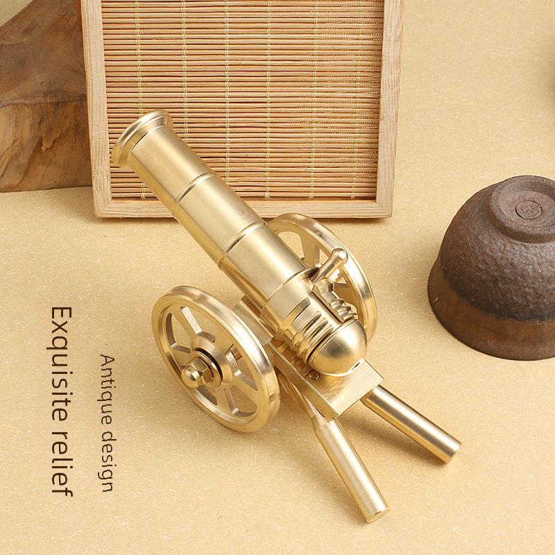 Miniature Pure Brass Italian Cannon Model - Home Office Desktop Decoration Ornaments - Trendy Creative Gift